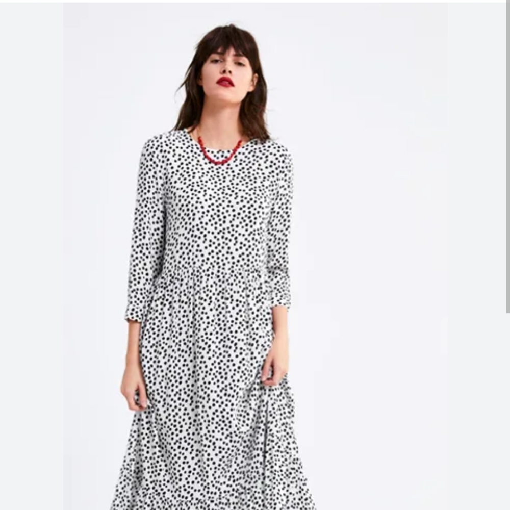 Zara Long Polka Dot Dress
